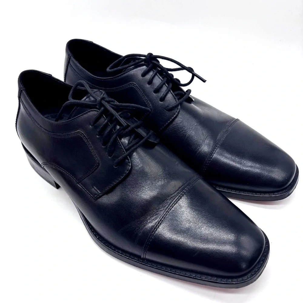 J. Murphy Cap Toe Oxfords Mens 9.5W Black Classic 59-11567 Classic Leather